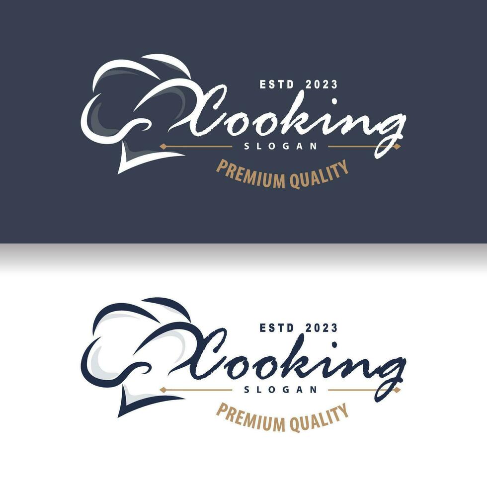 chef logo ontwerp Koken inspiratie en chef hoed met gemakkelijk lijnen voor restaurant bedrijf merken vector