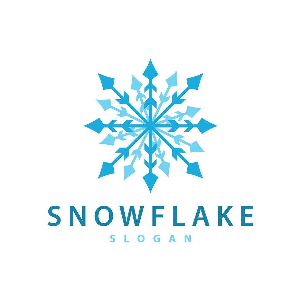 sneeuwvlok logo, winter seizoen ontwerp bevroren ijs gemakkelijk model- voor producten en technologie vector