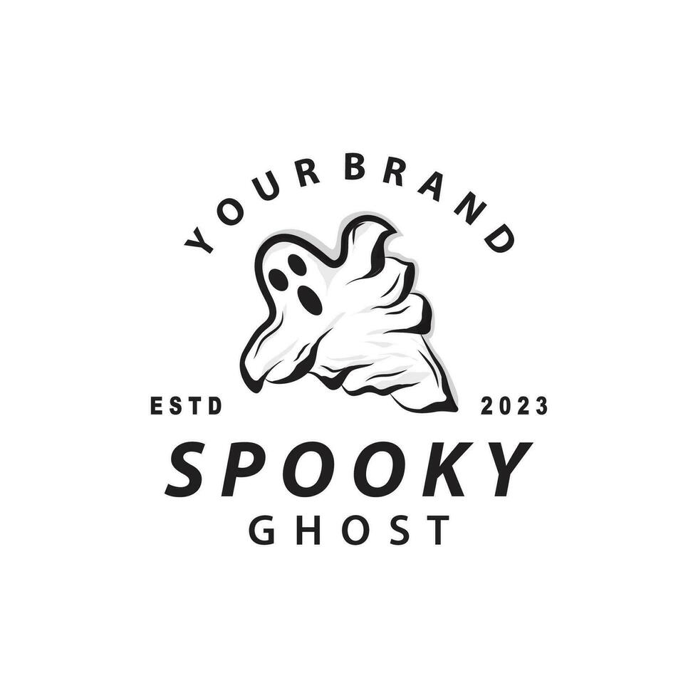 spookachtig vlieg geest logo gemakkelijk minimalistische wijnoogst eng halloween ontwerp vector