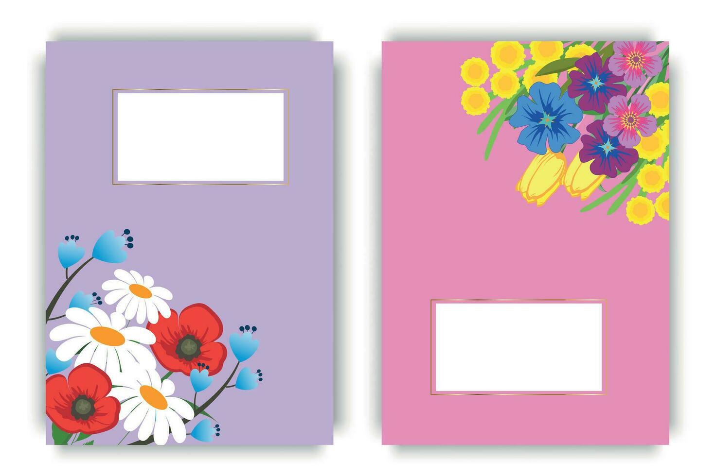 voorjaar poster met bloeiend bloemen, met vlak papier kaart met goud kader voor uw tekst. vector illustratie.