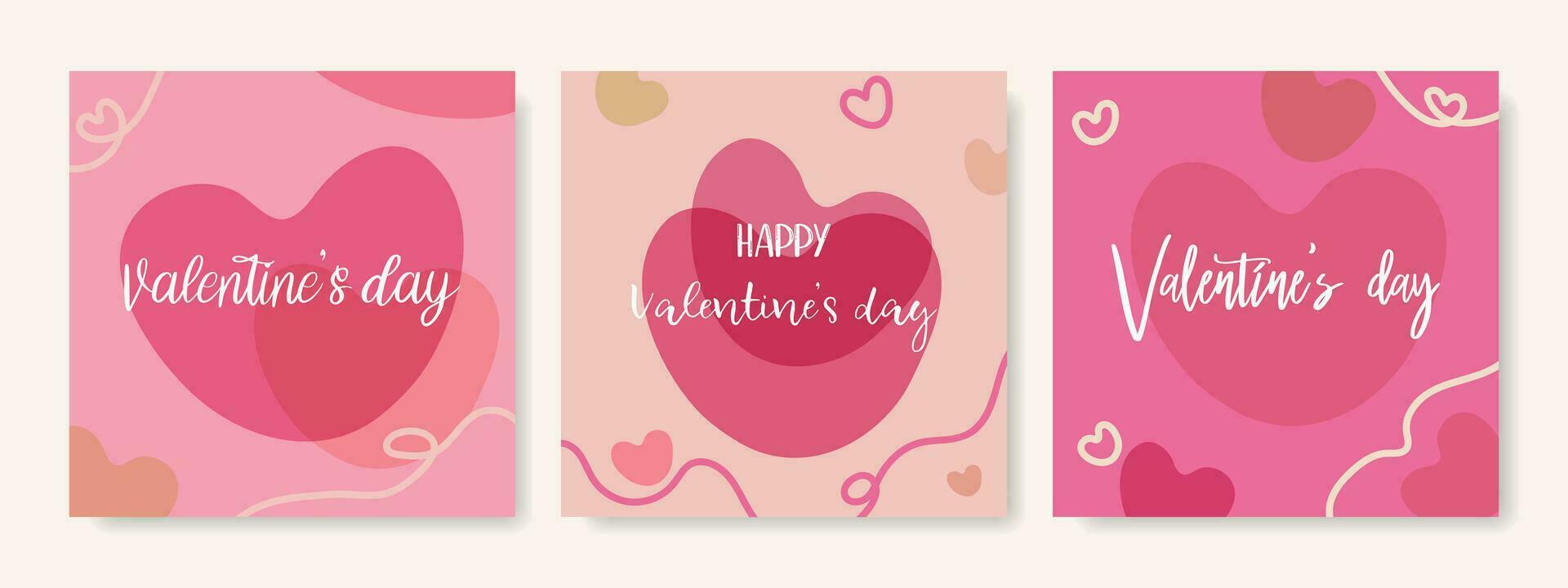 plein roze Sjablonen voor Valentijnsdag dag. ansichtkaarten voor Valentijnsdag dag. Valentijnsdag kaarten. vector