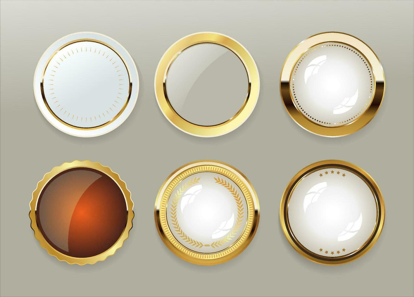 luxe goud en wit badges en etiketten vector verzameling