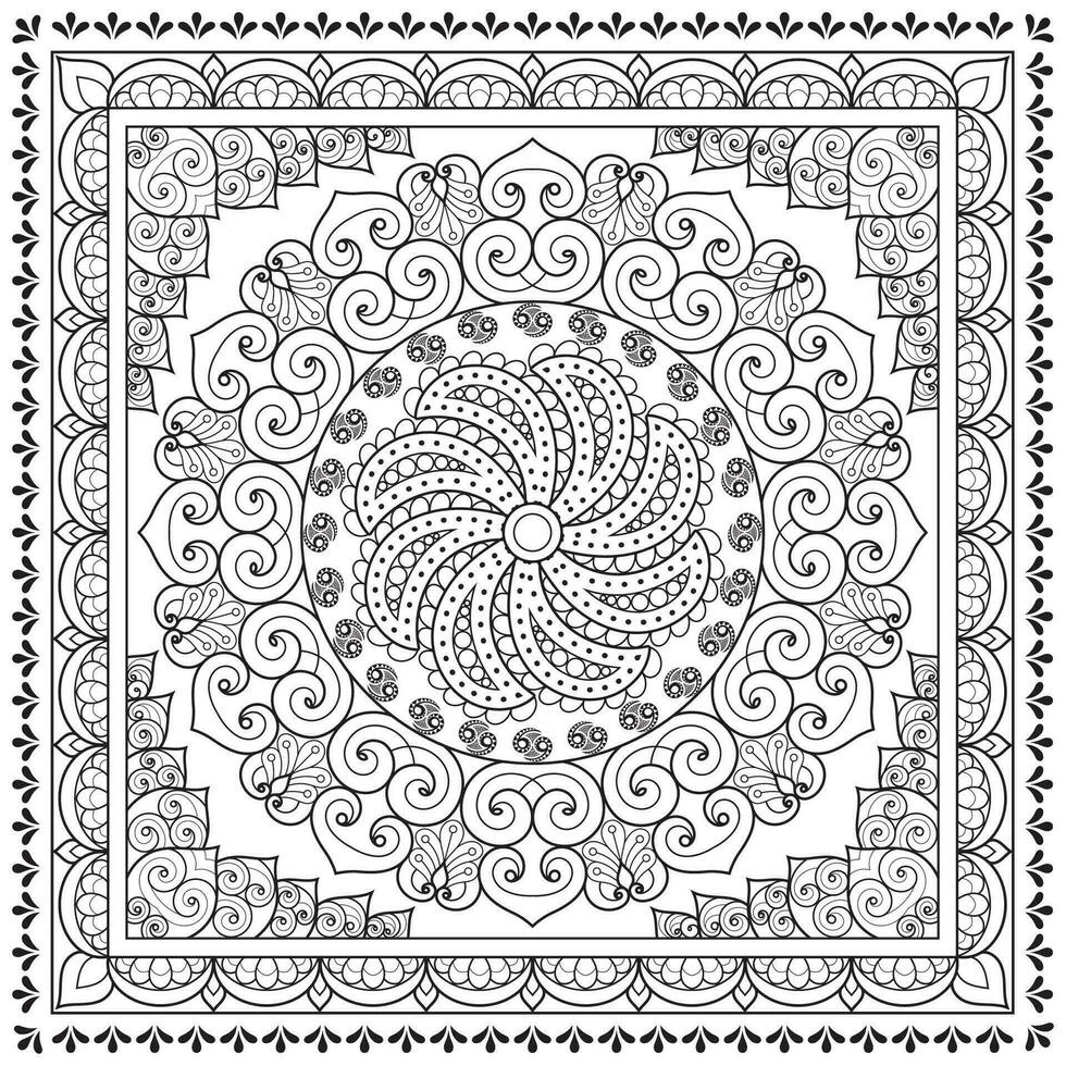 mandala bloem voor volwassen kleur boek. vector