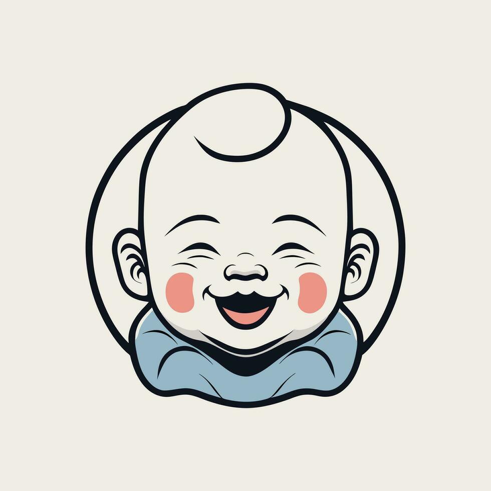 vector portret van een gelukkig baby in hand- getrokken tekening stijl vector illustratie