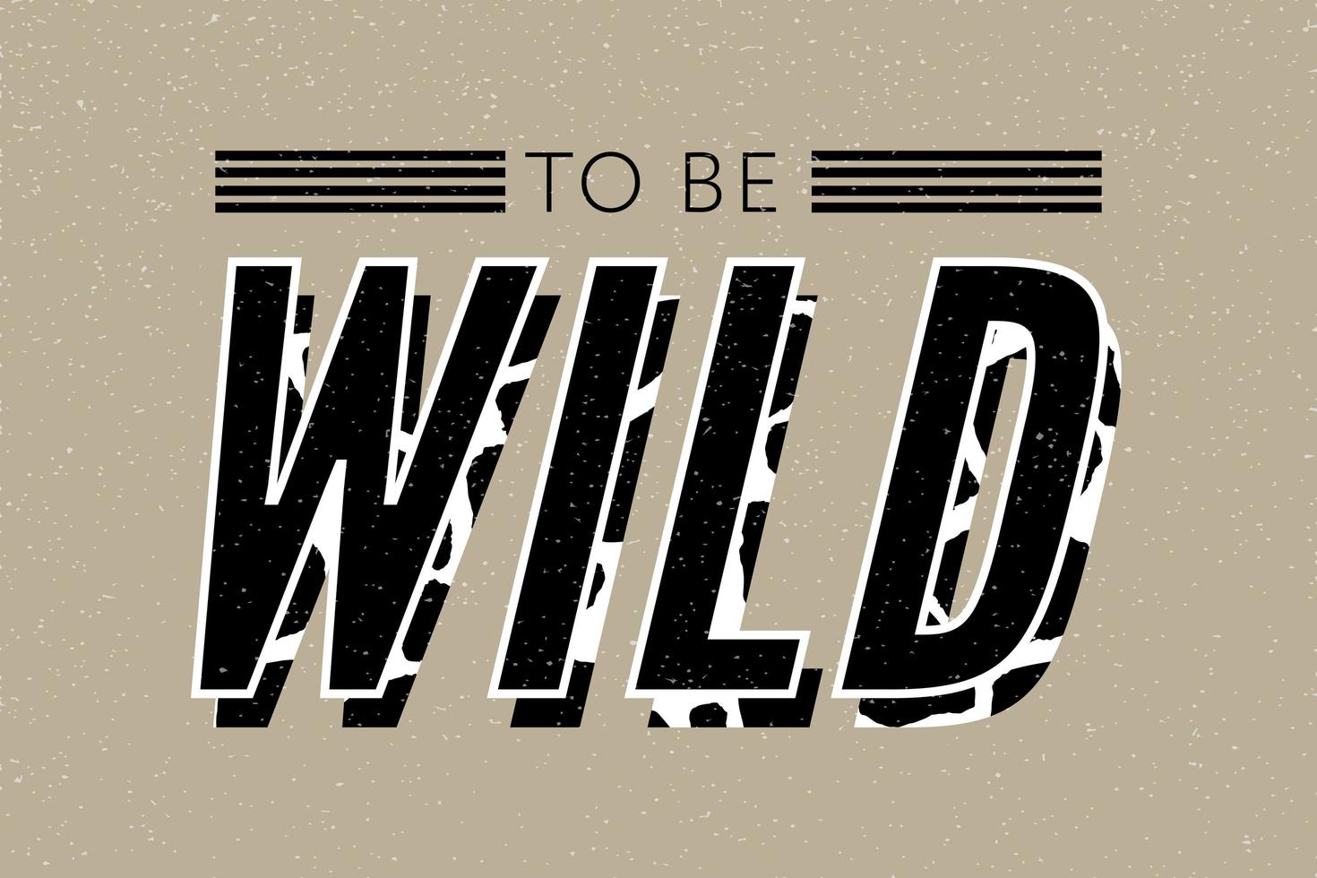 decoratieve wilde tekst met girafpatroon, mode, kaart en posterprint slogan vector