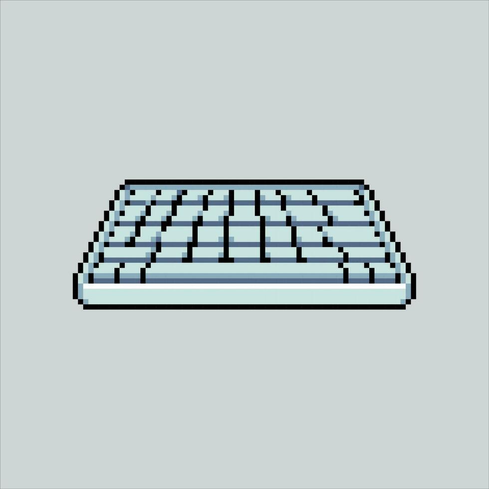 pixel kunst illustratie toetsenbord. korrelig toetsenbord. computer laptop toetsenbord korrelig voor de pixel kunst spel en icoon voor website en video spel. oud school- retro. vector