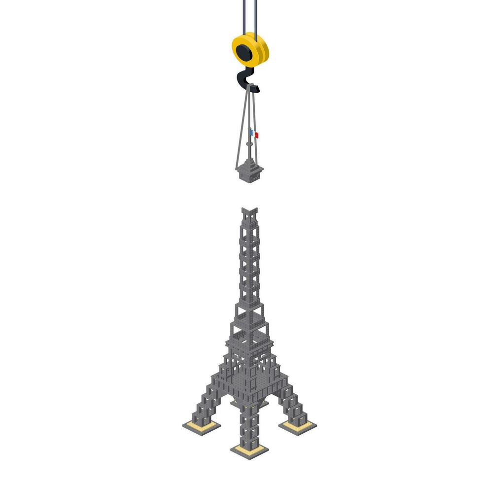 eiffel toren bouw concept. vector