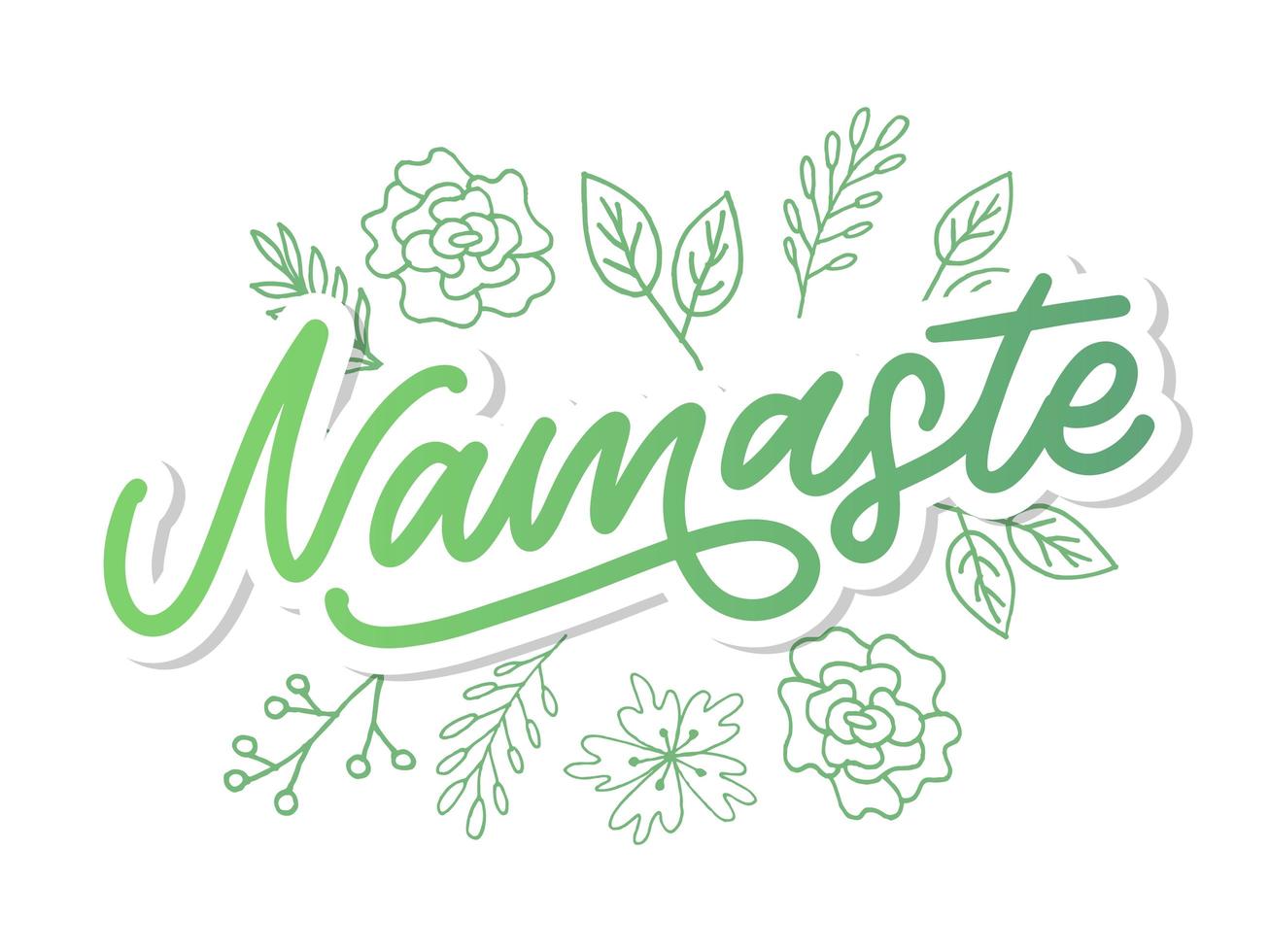 handgetekende namaste-letters. Indiase groet, hallo in het Hindi. stijlvol cursief handschrift, moderne kalligrafie. geïsoleerde vectorillustratie. vector