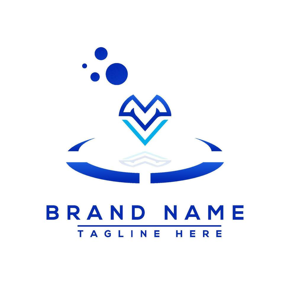 brief mv blauw professioneel logo voor allemaal soorten van bedrijf vector