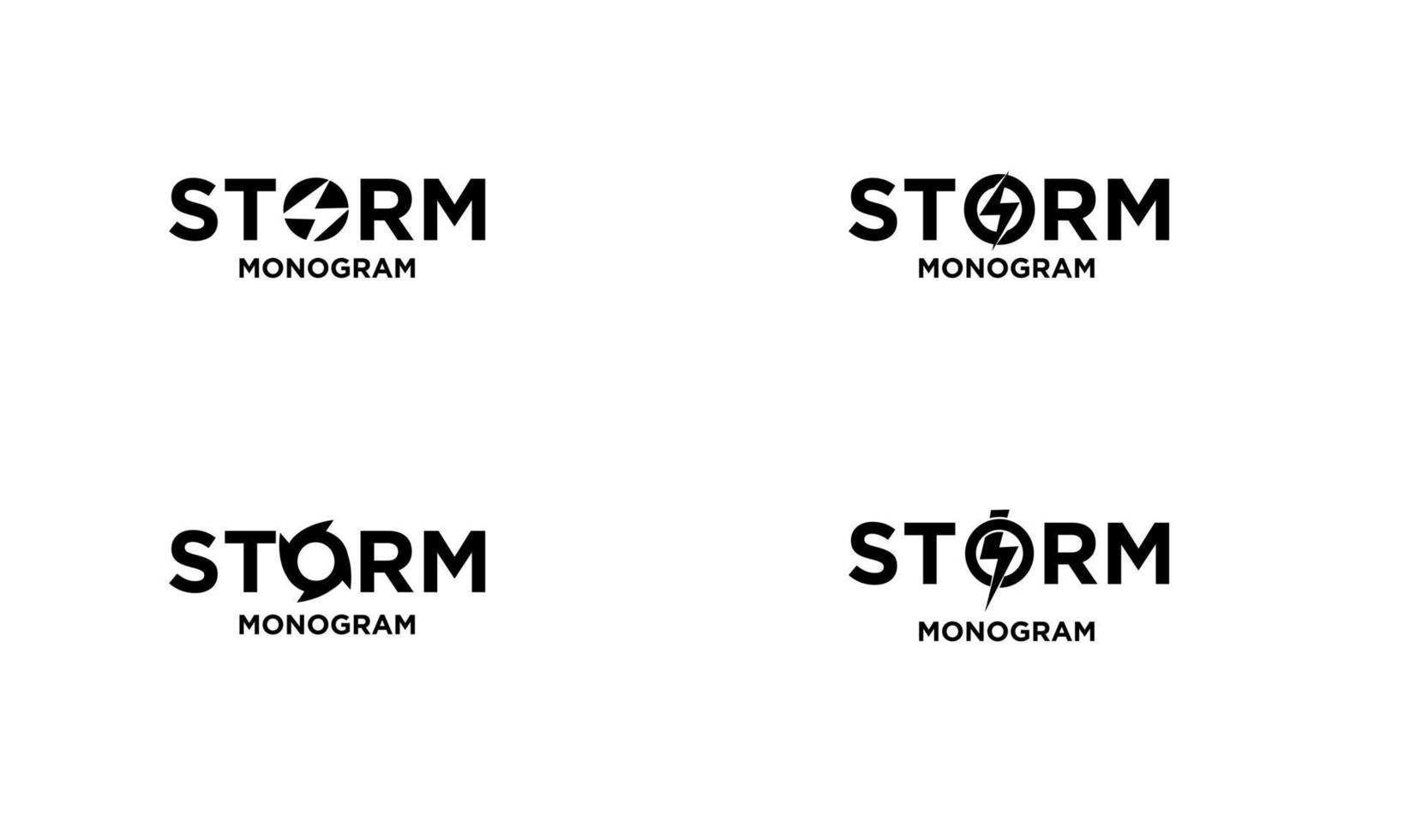 set collectie storm met beginletter vector logo pictogram illustratie ontwerp