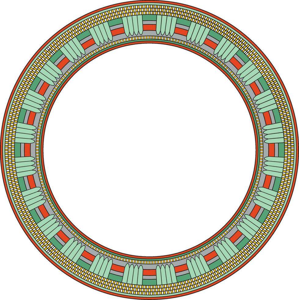 vector kleurrijk ronde Egyptische ornament. eindeloos cirkel, ring van oude Egypte. meetkundig Afrikaanse kader