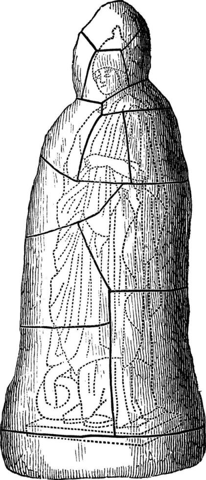 gietvorm standbeeld geïsoleerd Aan wit, wijnoogst gravure vector