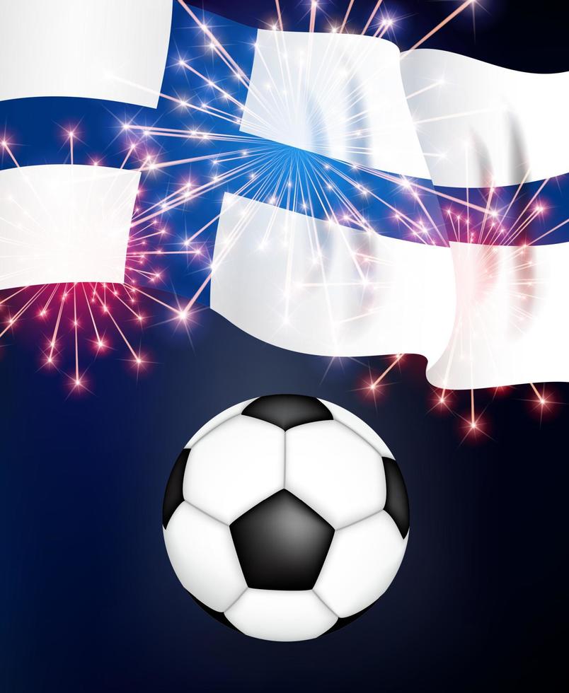 concept voetbalwedstrijd achtergrond finland met vlag. kampioenschap. vector illustratie