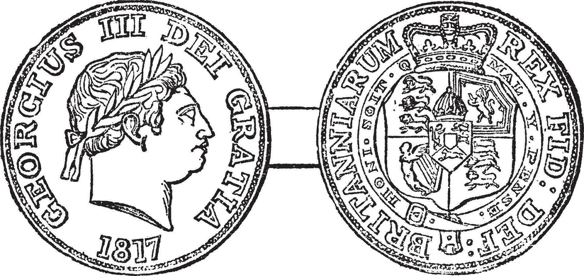 George iii, wijnoogst illustratie. vector