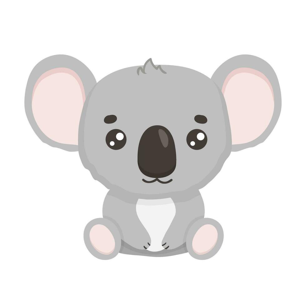 schattig baby koala in tekenfilm stijl. vector dier geïsoleerd Aan wit achtergrond.