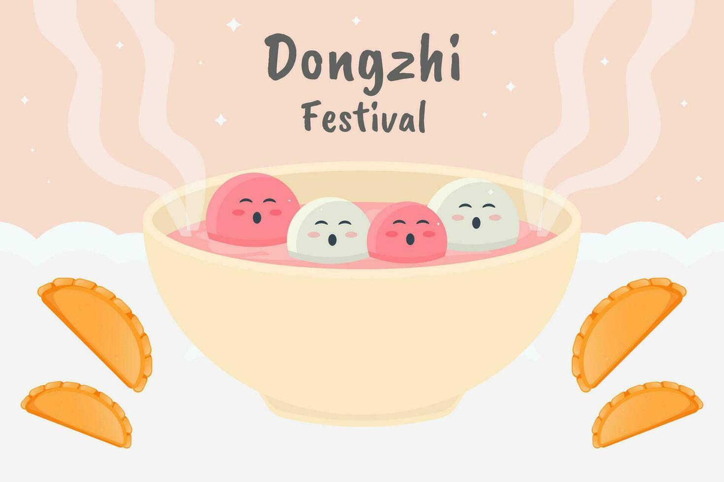 dongzhi festival achtergrond illustratie in vlak ontwerp vector