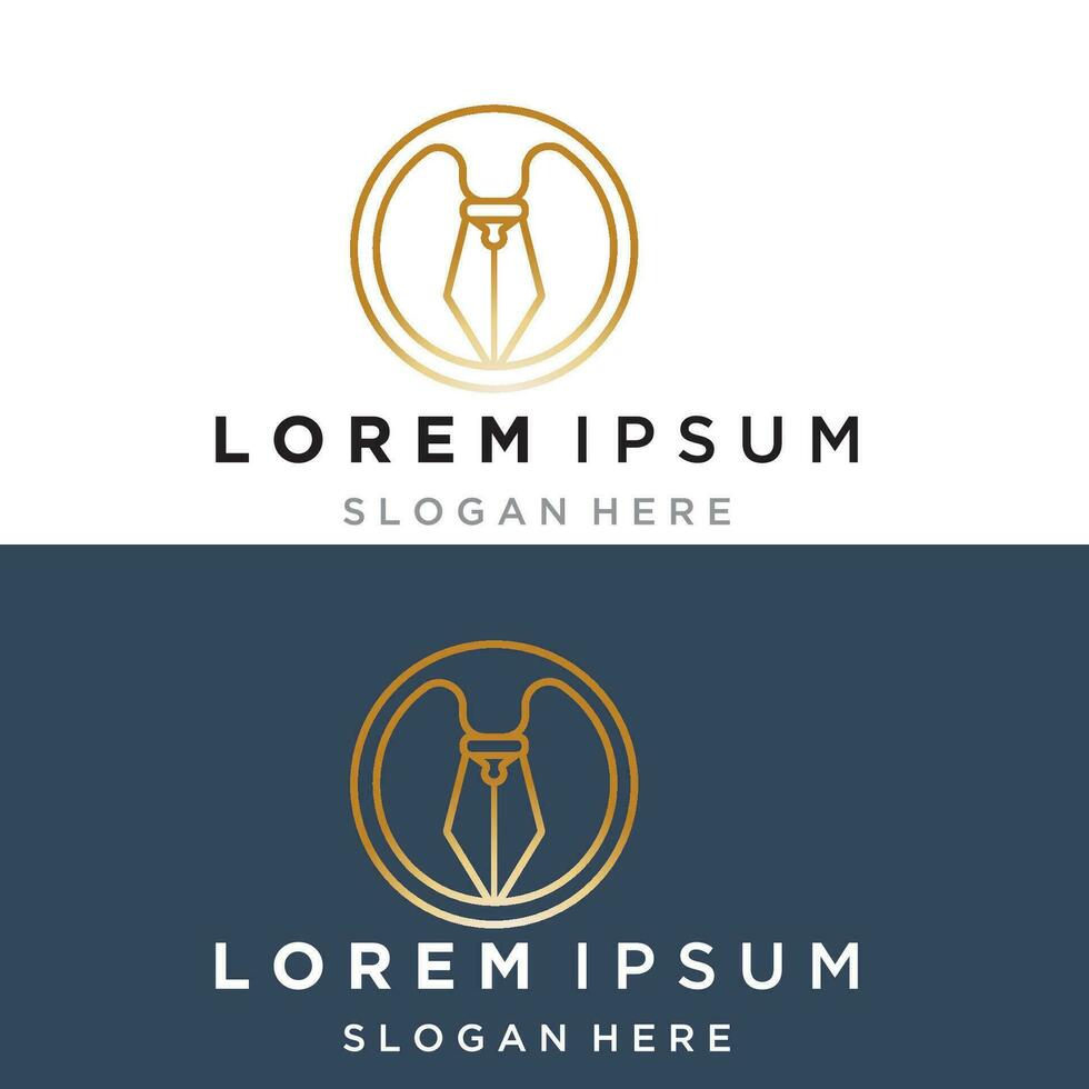 teken pen logo sjabloon vector illustratie