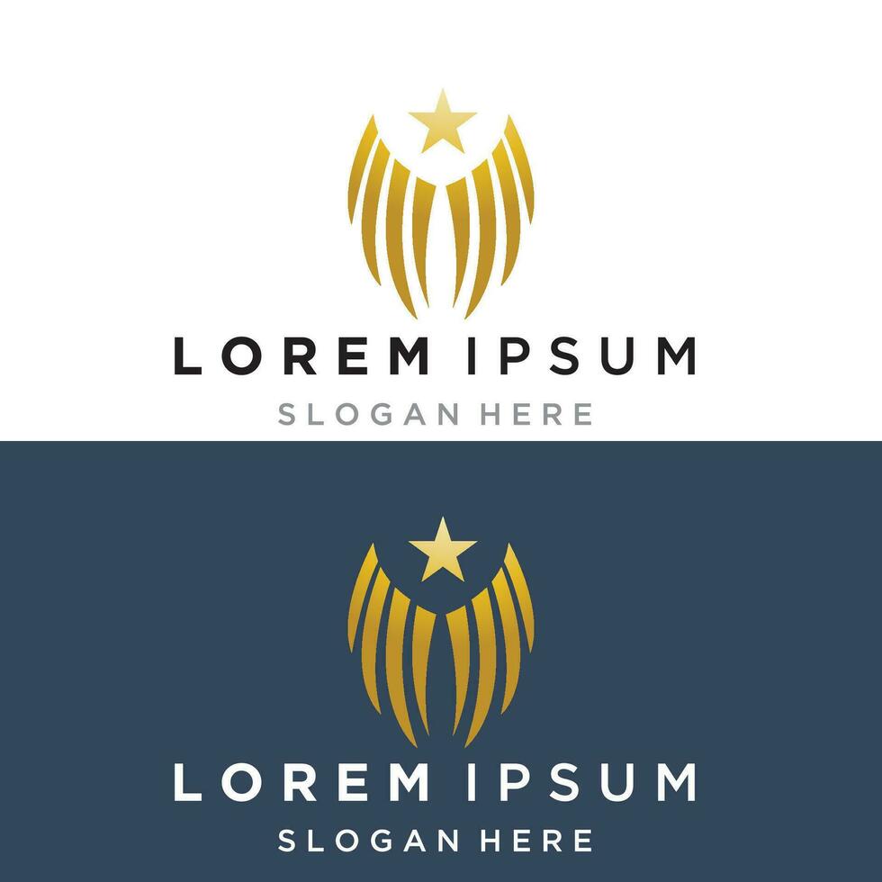 vleugels gouden logo vector illustratie sjabloon-vector