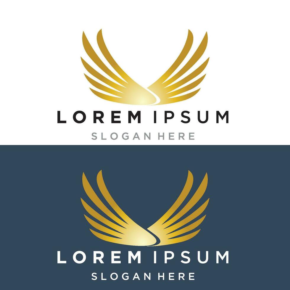 vleugels gouden logo vector illustratie sjabloon-vector