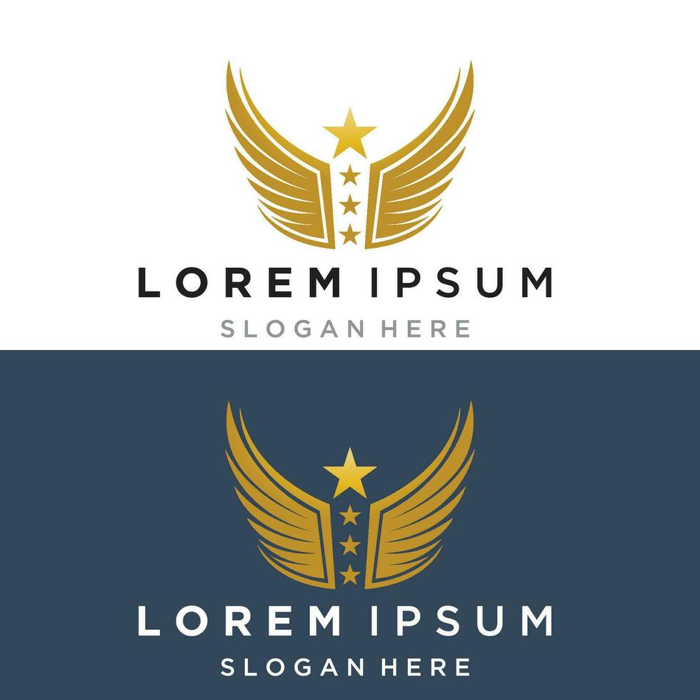 vleugels gouden logo vector illustratie sjabloon-vector