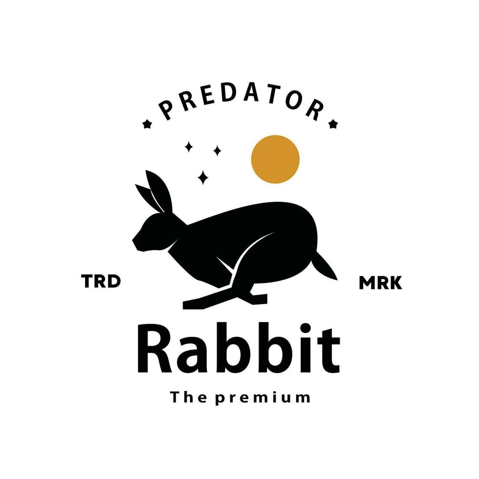 wijnoogst retro hipster konijn logo vector schets silhouet kunst icoon