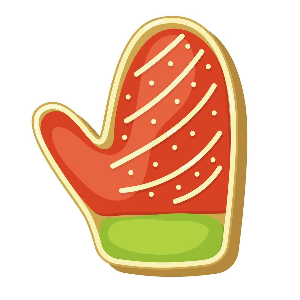 Kerstmis koekje. Kerstmis want. schattig tekenfilm stijl. vector