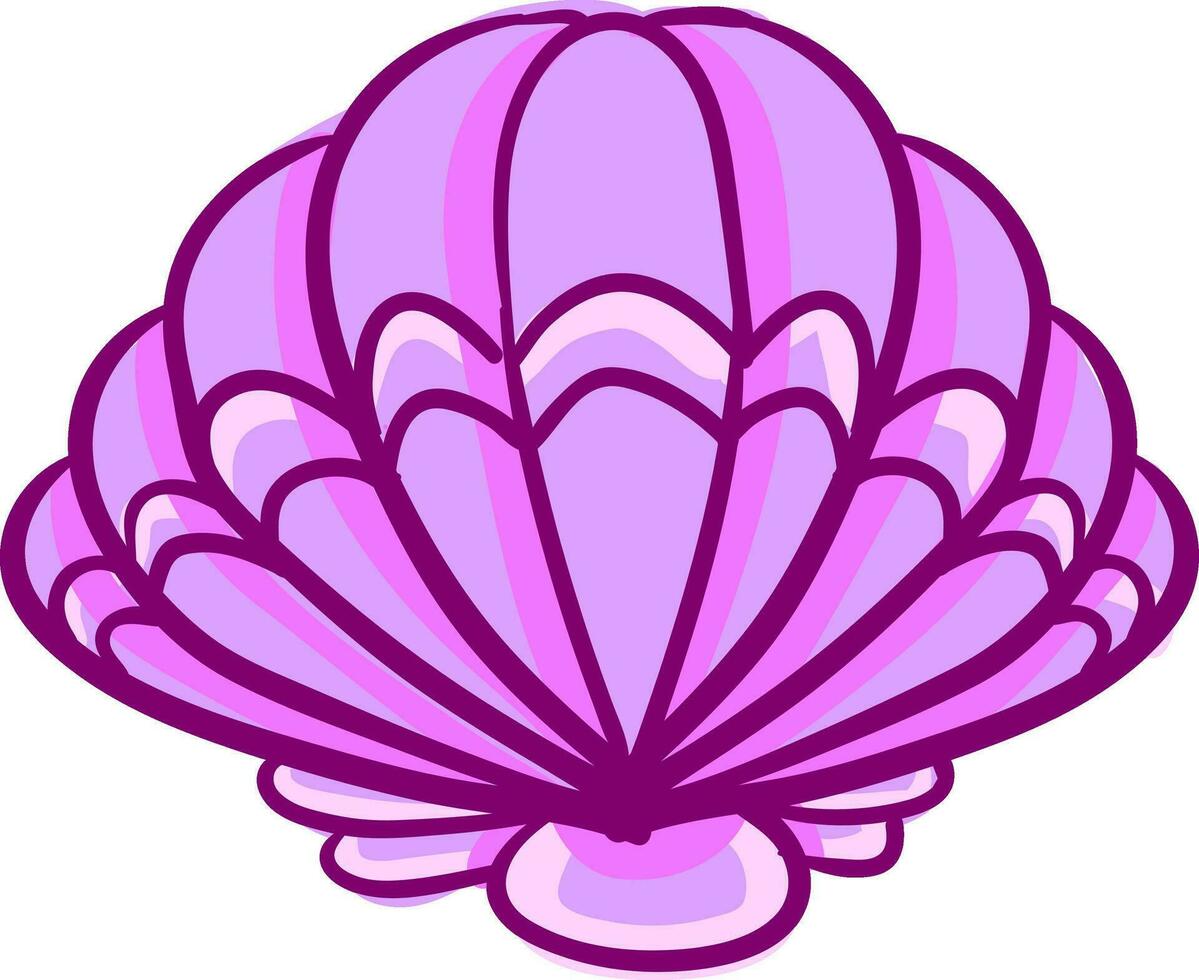 clip art van een mooi roze gekleurd schelp vector of kleur illustratie