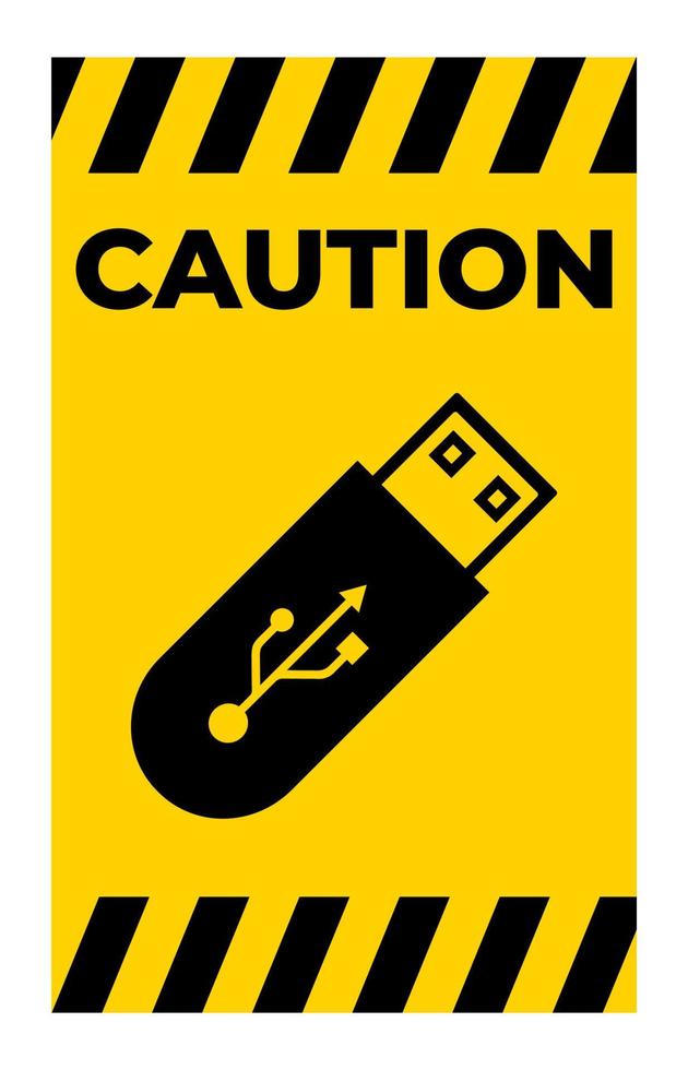 gebruik geen flash drive symbool teken isoleren op witte achtergrond, vector illustratie