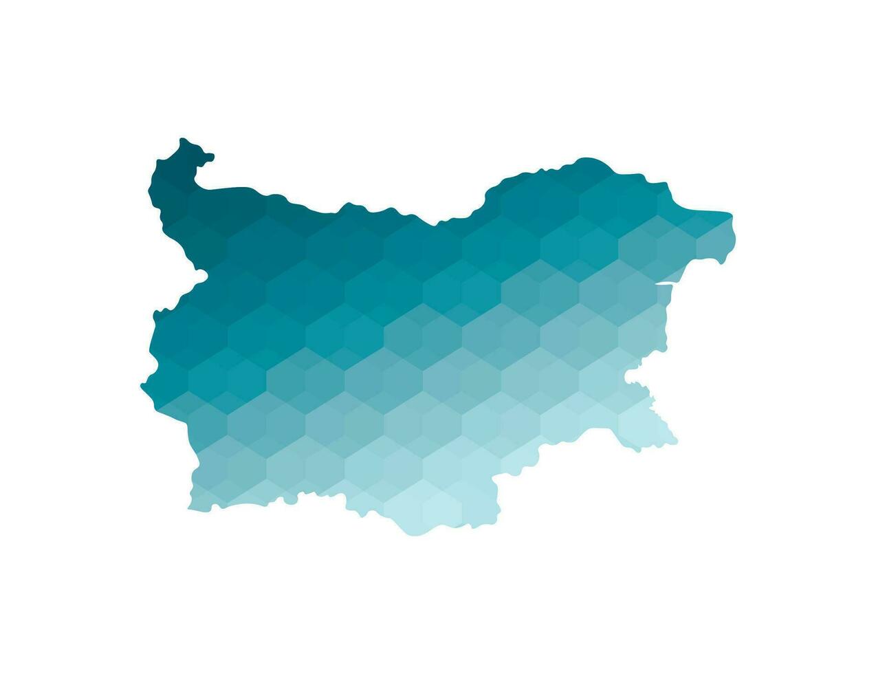 vector geïsoleerd illustratie icoon met vereenvoudigd blauw silhouet van bulgarije kaart. veelhoekige meetkundig stijl. wit achtergrond.