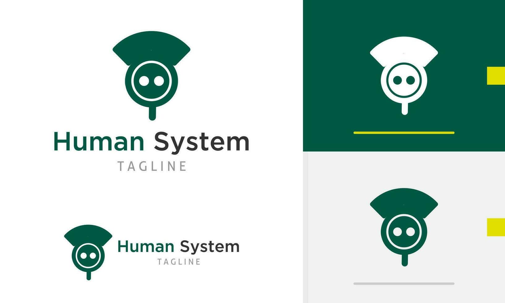 logo ontwerp icoon abstract meetkundig cirkel groen apparaat systeem modern futuristische tech robot spion masker vector