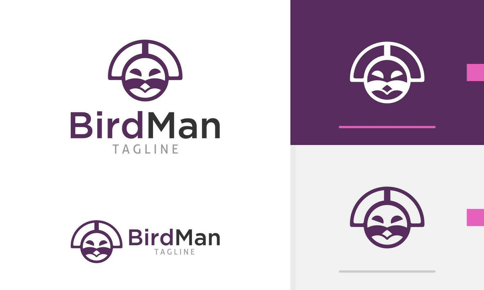logo ontwerp icoon abstract meetkundig Mens krijger koning gezicht schets vogel gezicht en een kroon hoofdband vector