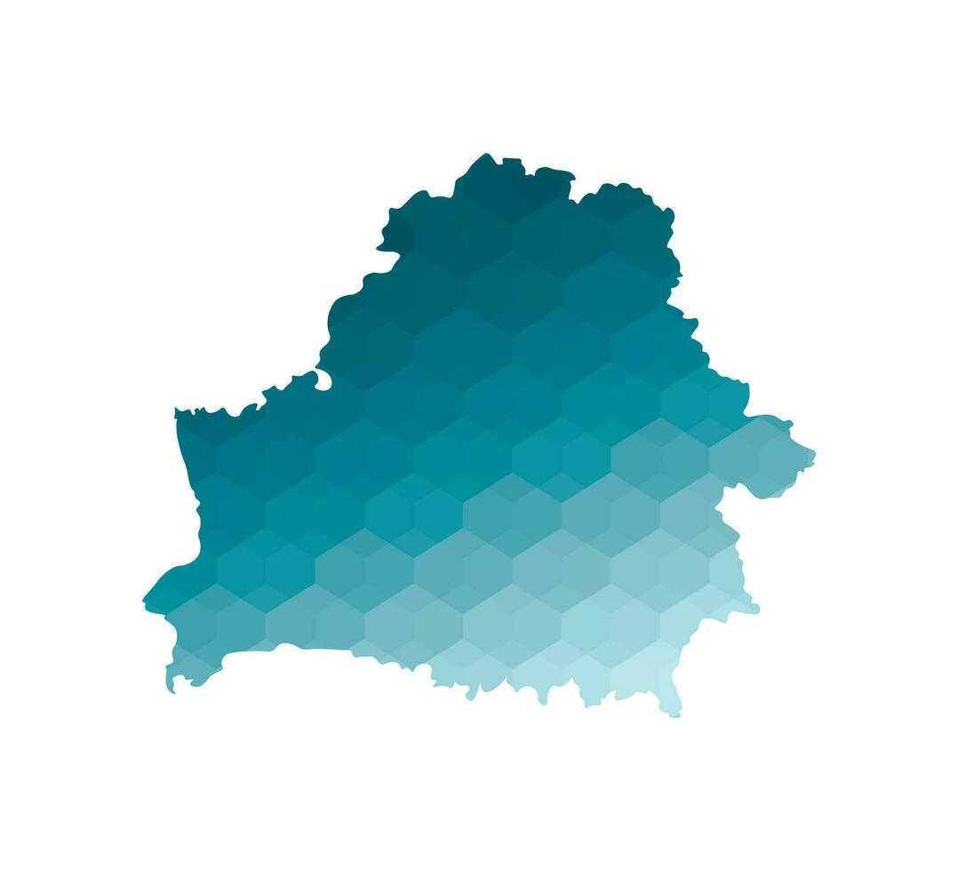 vector geïsoleerd illustratie icoon met vereenvoudigd blauw silhouet van Wit-Rusland kaart. veelhoekige meetkundig stijl. wit achtergrond.