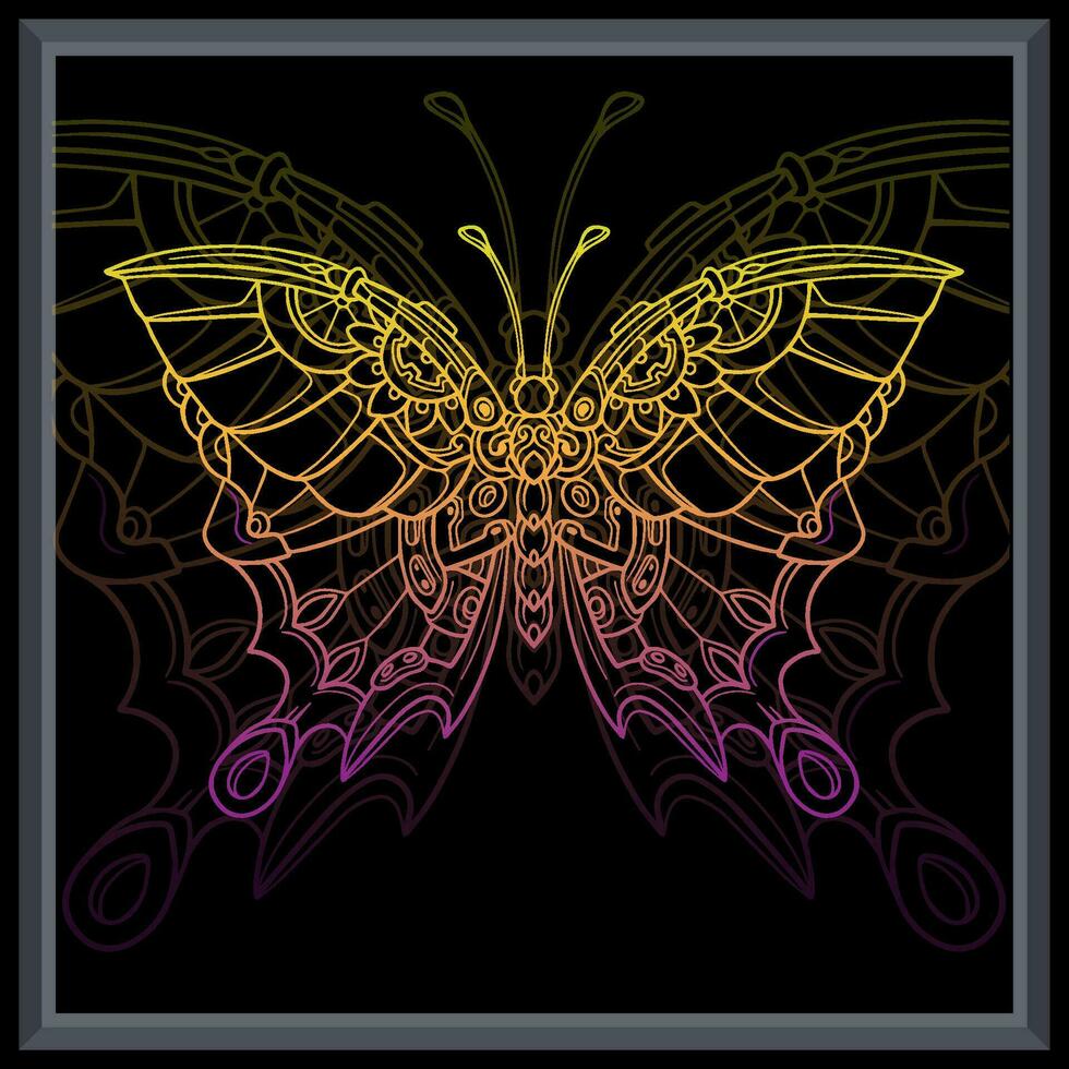 helling kleurrijk vlinder mandala kunsten. vector