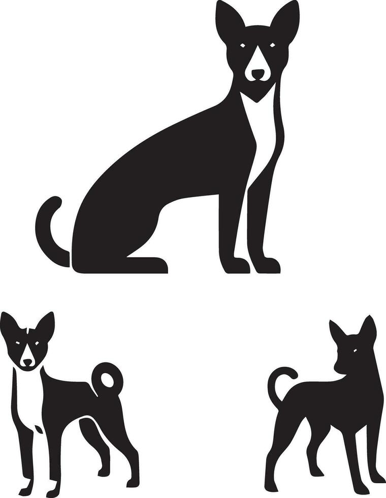 silhouet solide vector icoon reeks van hond, rassen, hond, hond, hond, pup, straathond, huisdier, hondje