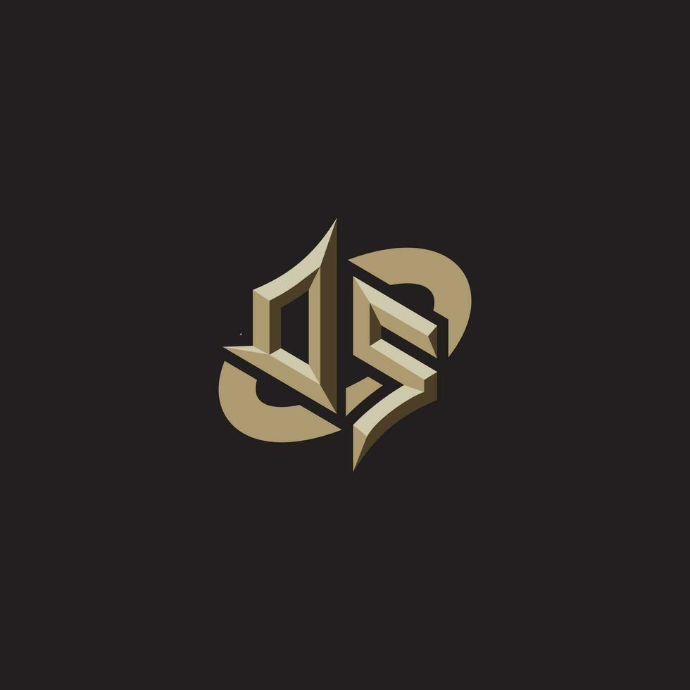 ds initialen concept logo professioneel ontwerp esport gaming vector