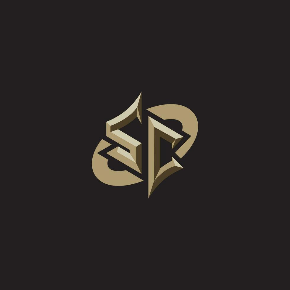 sc initialen concept logo professioneel ontwerp esport gaming vector