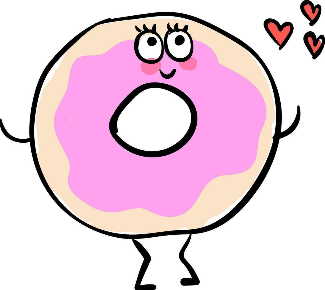 beeld van gezegend liefde donut, vector of kleur illustratie.