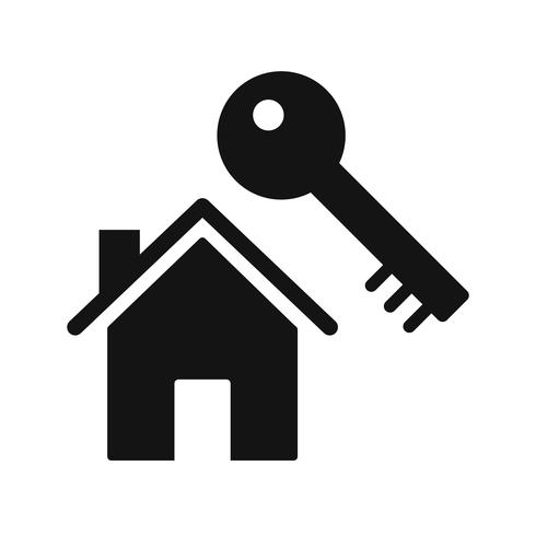 Huis sleutel vector pictogram