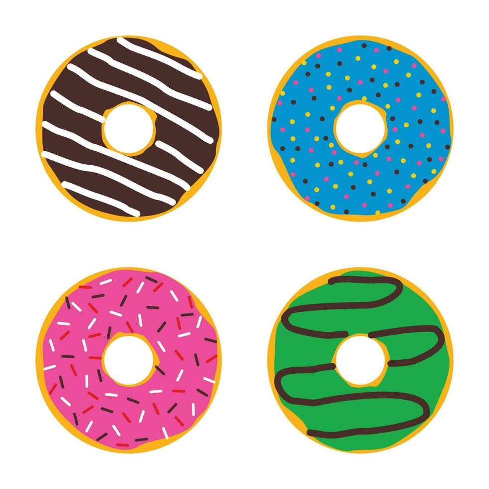 donuts reeks icoon geïsoleerd Aan wit achtergrond, vector illustratie