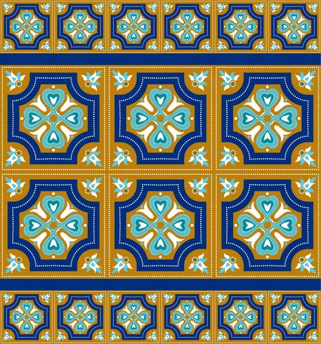 Portugese azulejotegels. Blauwe en witte prachtige naadloze patte. vector