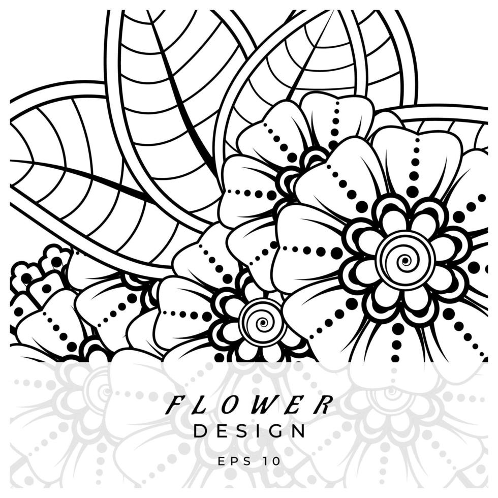 mehndi bloem decoratief ornament in etnische oosterse stijl, doodle sieraad, schets hand tekenen. kleurboek pagina. vector