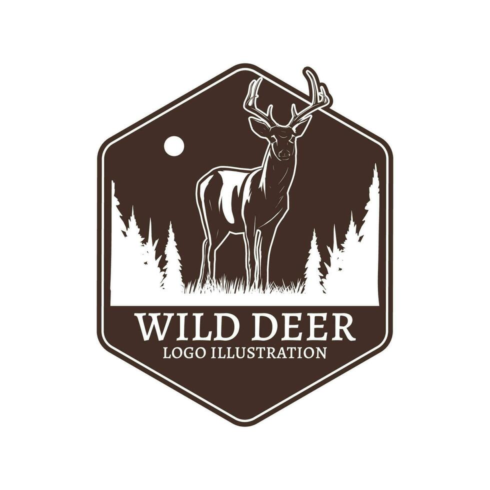 wild hert embleem logo ontwerp vector