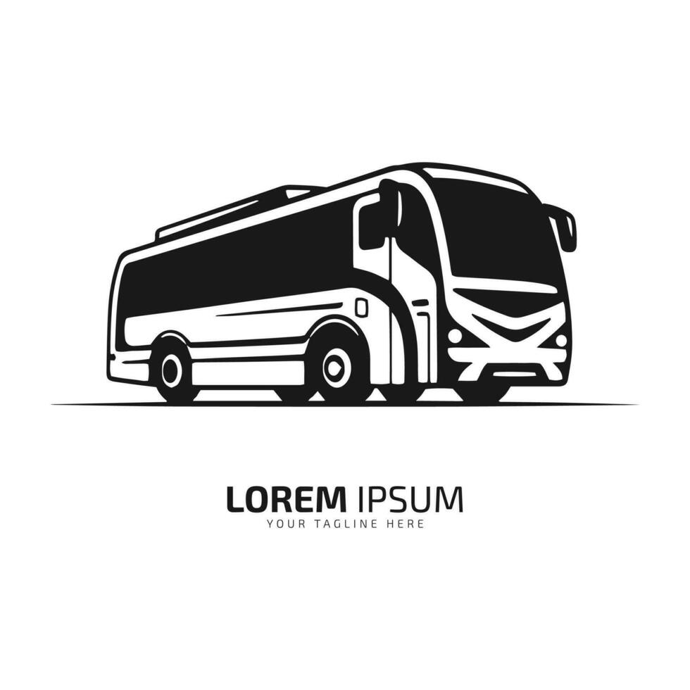 een logo van vervoer bus vector icoon ontwerp silhouet trainer bus, kinderen bus concept