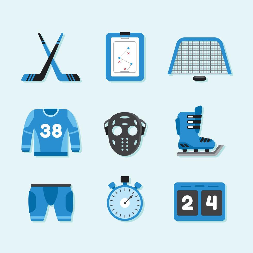 set van hockey sport pictogrammen vector