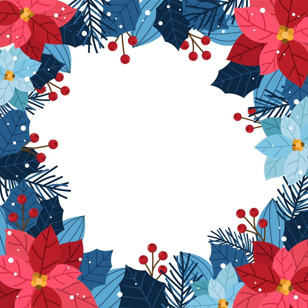 mooie winter bloemen achtergrond vector