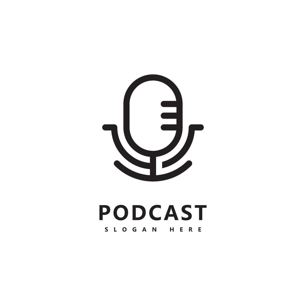 podcast logo pictogram ontwerp vector sjabloon microfoon symbolen