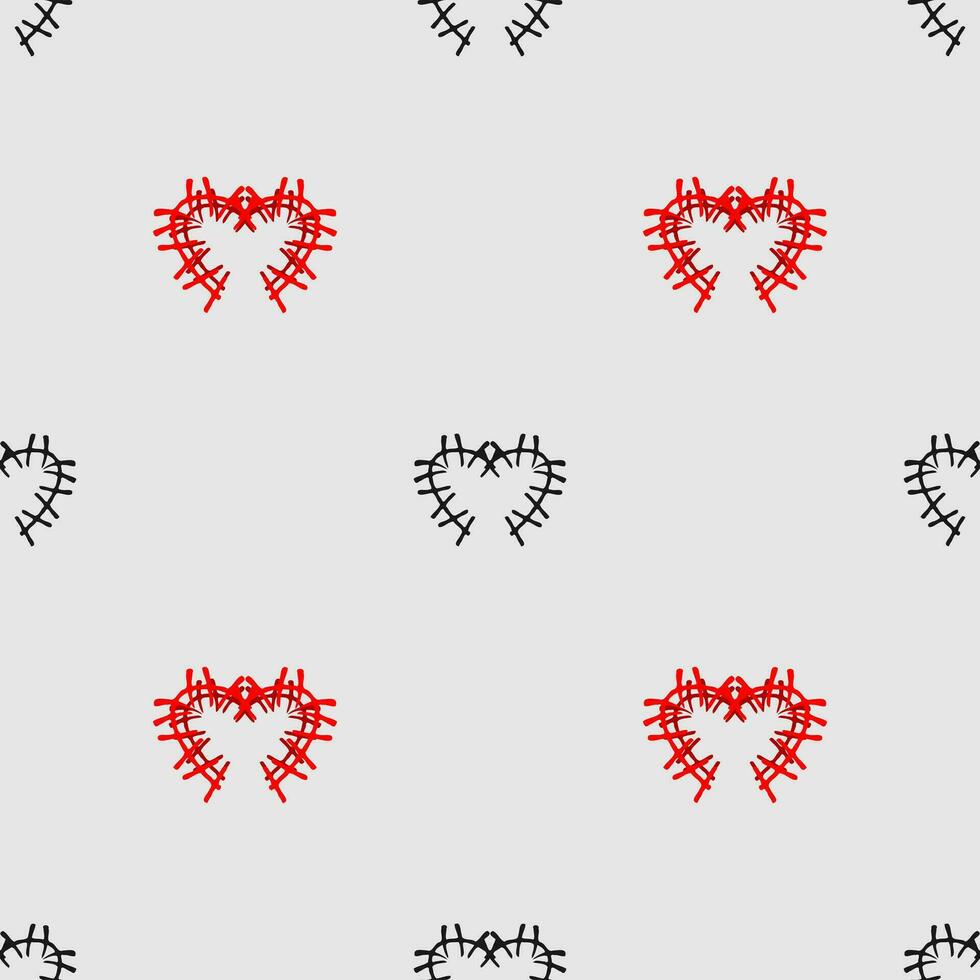 een abstract themed naadloos patroon vormig Leuk vinden een hart. geschikt voor psychologie of romance themed materiaal vector