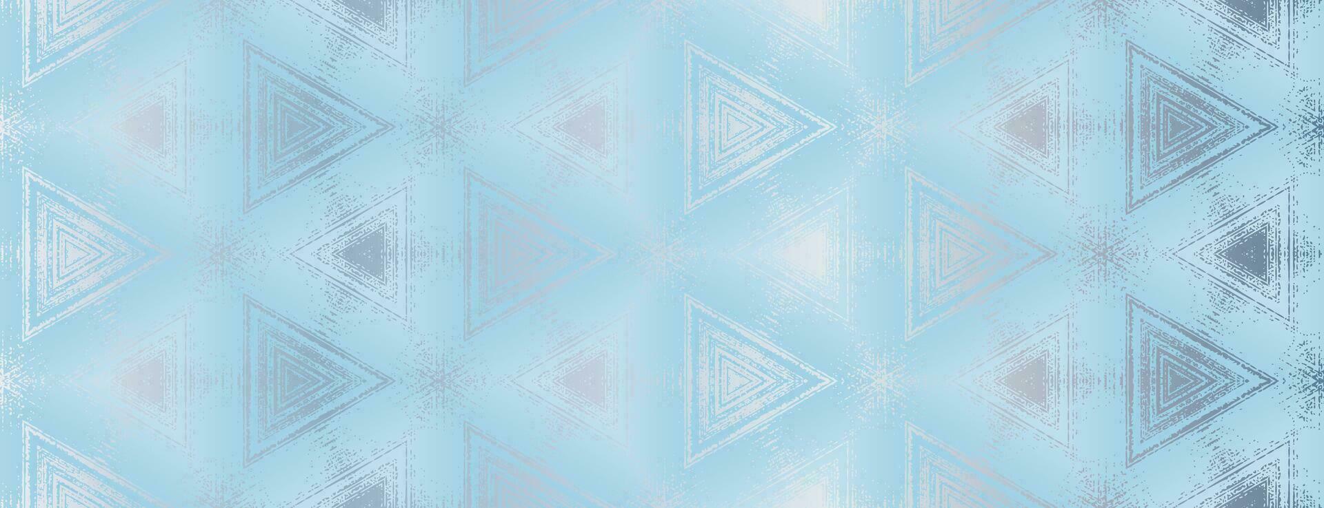 abstract zilver en licht blauw getextureerde driehoeken patroon. meetkundig ornament voor ontwerp, poster, banier, verpakking ontwerp, omhulsel papier, behang, achtergrond. vector illustratie.