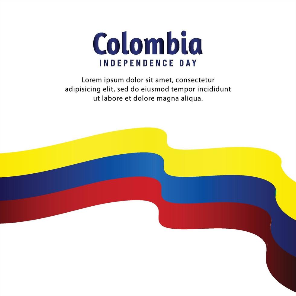 gelukkige onafhankelijkheidsdag van colombia. sjabloon, achtergrond. vector illustratie