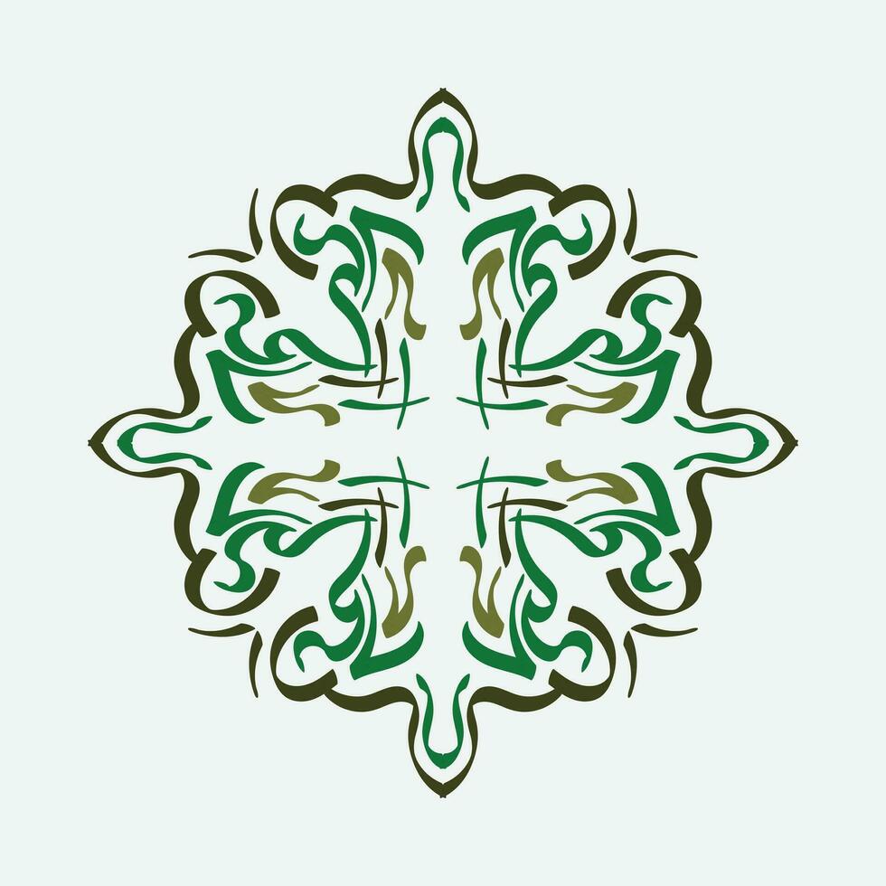 barok ontwerp elementen en ornamenten met groen kleur vector